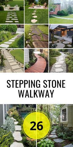 stepping stone walk way with the title overlaying it's photo collage