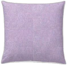 a purple pillow with white trim