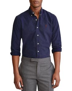 With its classic fit and roomy silhouette, this 100% cotton oxford button down is the perfect shirt for every Instagram post. Featuring a lower armhole and fuller sleeve for all-day comfort, along with button details, split back yoke, and embroidered left chest pony that give this shirt enduring style. Available in your choice of versatile colors, it's the essential piece for looking put together whether hanging with friends or capturing your next feed. Comfortable enough for every occasion. Ralph Lauren Fitted Tops For Workwear, Ralph Lauren Fitted Workwear Tops, Ralph Lauren Fitted Shirt For Formal Occasions, Fitted Ralph Lauren Shirt For Fall, Fitted Ralph Lauren Tops For Business Casual, Ralph Lauren Fitted Formal Tops, Ralph Lauren Formal Long Sleeve Tops, Ralph Lauren Fall Tops With Button Closure, Ralph Lauren Fitted Formal Shirt