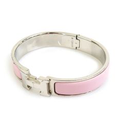 Used Hermes Hermes Bangle Bracelet Click Clack Metal Enamel Silver Light Pink Women's E59249m (Sku: Gzl14oi5) === General === Brand : Hermes === Design === Type : Bangle Gender : Women Material : Enamel, Metal Color : Light Pink, Silver === Size === Length : 16cm / 6.29'' === Included Items === Accessories : None Accessories Notice : Before Purchasing, Please Refer To The Images Of The Accessories Included With The Item. === Condition === Condition : Used (Good) Ranking : Rank Ab Used - Traces O Hermes Click Clack Bracelet, Hermes Bangle, Hermes Bracelet, Hermes Design, Hermes Accessories, Silver Lights, Birthday Wishlist, Silver Enamel, Metal Color