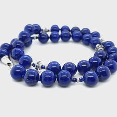 Sapphire Beads, 1st Dibs, White Gold Necklace, Lapis Lazuli Beads, White Gold Necklaces, Royal Blue Color, Ring Pendant Necklace, Gorgeous Necklaces, Shades Of Purple