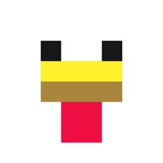 an image of a red, yellow and black object on a white background that looks like it is made out of lego blocks