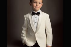 Boys Ivory Shawl Tuxedo at Malcolm Royce Boys Tuxedo Wedding, Shawl Tuxedo, White Tux, Boys Tuxedo, Short Pants Outfit, Bearer Outfit, Baptism Gown, African Dashiki