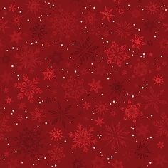 a red background with snowflakes and stars in the sky, all on one side