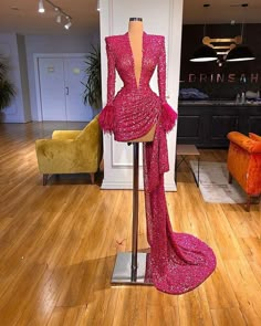 Pink Long Sleeve Mermaid Dress For Evening, Fitted Glitter Gown For Party, Glitter Fitted Floor-length Dress, Fitted Floor-length Glitter Dress, Fitted Long Sleeve Sparkling Gown, Bday Dress, Valdrin Sahiti, Short Evening Dress, Award Show Dresses