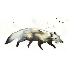 a painting of an animal on a white background