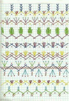 a cross stitch pattern with different colors on it