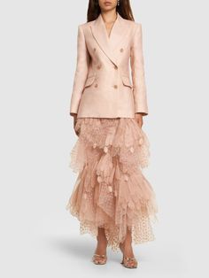 Lvr exclusive textured linen blazer - Zimmermann - Women | Luisaviaroma Blazer Beige, Linen Blazer, Flat Espadrilles, Professional Outfits, Swim Accessories, Shearling Jacket, Ski Wear, Vivienne Westwood, Swimwear Tops