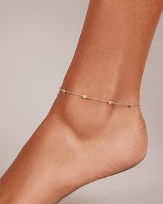 Amazon.com: PAVOI 14K Yellow Gold Plated Cubic Zirconia Station Anklet | Dainty Station Ankle Bracelet for Women: Clothing, Shoes & Jewelry Anklets For Women, Minimal Gold, Going Out Looks, Anklet Jewelry, Ankle Bracelets