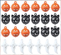 YASUOA 30 Pieces Halloween Bells Pumpkin Ghost Black Cats Shaped Lantern Head Jingle Bells with Hanging Hole Mini Pet Collar Lantern Head, Pumpkin Ghost, Ghost Cat, Diy Decor Crafts, Mini Pumpkins, Pet Necklace, Amazon Art, Black Cats