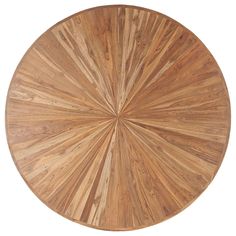 a round wooden table with an intricate design