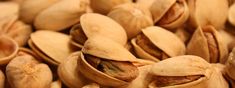 pistachios are gathered together in this close up shot, with the seeds still attached