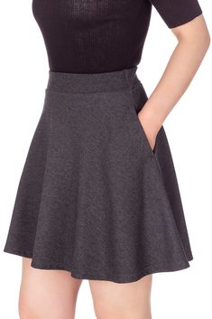 PRICES MAY VARY. The skater skirt should be in every young girl's wardrobe: The basic skater skirt looks very simple, but there are many reasons the skirt has been loved through the years. The full mini skirt has a high waist. The high waist offers a comfy fit and makes a woman's waist look slimmer. Also, the flared mini skirt has a full skirt line. So, the flared skirt creates a full beautiful flow and lovely pleats. Also, the A-line silhouette adds a feminine mood to this circular skirt. Relax Ingenue Fashion, Mid Thigh Skirt, Gifts For Young Women, Circular Skirt, Grey Mini Skirt, Flared Mini Skirt, Basic Skirt, Fit And Flare Skirt, Yellow Skirt