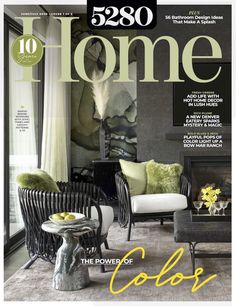 a magazine cover with furniture and decor on it