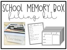 the back to school memory box is filled with writing materials