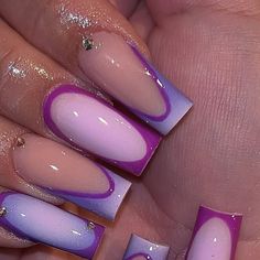 JAN BOOKS OPEN !🦋 on Instagram: "purplish 💟
•
•
•
for more content like this follow @kayzbeautybar ✨
•
•
•
•
#nailreels #nails #nailsnailsnails #queensnailtech #nycnailtech #nailtechlife #reels #viralreels #longnails #nailart #fyp #explore #almondnails #frenchnails #longnails #squarenails #purplenails #airbrushnails"