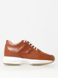 Sneakers HOGAN Woman color Brown Hogan Shoes, Brown Shoe, Woman Colour, Calf Skin, Black And Brown, Color Design, Women Shoes, Color