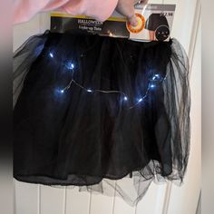 Halloween Black Light Up Tutu Size Lg/Xl. Black Skirt By Way To Celebrate. Led Lights Light Up Tutu, Organza Midi Skirt, Satin Slip Skirt, Halloween Tutu, Faux Leather Pencil Skirt, Halloween Black, Denim Maxi Skirt, Slip Skirt, Denim And Lace