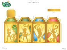 the packaging design for disney's fairy land lanterns