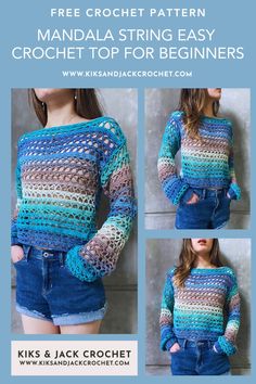 the free crochet pattern for this sweater is easy to make