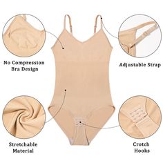 Plus Size Shapewear Bodysuit Women Beige Brief | Moon Wood Supportive Seamless Shapewear Bodysuit, Seamless Push-up Bodysuit For Shapewear, Seamless Push-up Bodysuit Shapewear, Seamless Full Coverage Shaping Bodysuit, Seamless Push-up Shapewear Bodysuit, Seamless Full Coverage Shapewear Bodysuit, Seamless Shaping Bodysuit Shapewear, High Stretch Seamless Shapewear Leotard, Seamless High Stretch Shapewear Leotard