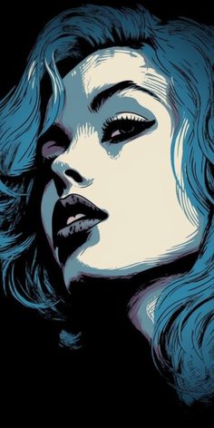 A pinup portrait of a blue woman in 60's style. Size: 768 x 1536 Modern Comic Art, Portrait Palette, 60's Style, Pop Art Drawing, Pinup Art, Arte Van Gogh, Comic Style Art