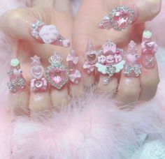 @pinkgyarukiss on Tumblr Fawn Nails, Artist Analysis, Sweet Nails, Nail Board, Hime Gyaru, My Aesthetic