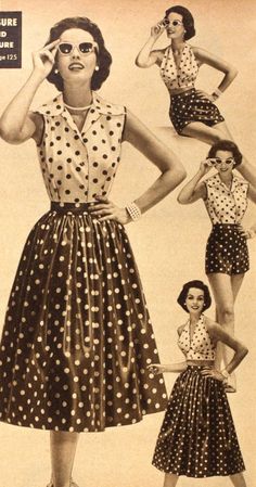 40s Mode, Polka Dot Dresses, 1950 Fashion, Vintage Fashion 1950s, Well Dressed Women, Look Retro, Fashion 1950s, Retro Mode, Old Fashion