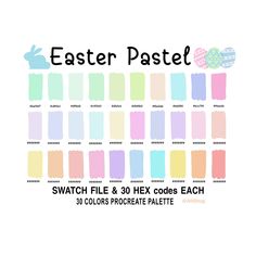 the easter pastel swatch is shown in different colors