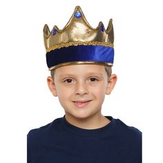 RULE THE CROWD IN THIS SHINY AND EXQUISITE ROYAL CROWN! Awesome party accessory, costume addition, or great on its own! VERSATILE: Great for Halloween stage, kids parties, or one-on-one playtime year-round. Use the crown for birthday parties or a royal themed party! How fun! Available in colors blue, red and purple. One Size fits most kids ADDITIONAL FEATURES: ► Very durable: resistant to most chemicals, stretching and shrinking, wrinkle resistant, and abrasion-resistant. ► Polyester is hydropho Gold King Crown, Crown Costume, King's Crown, Prince Costume, Purple Crown, Crown For Kids, Blue Crown, Royal Prince