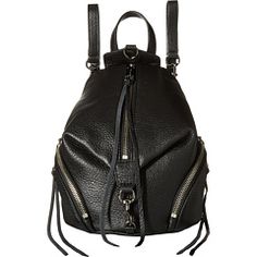 Rebecca Minkoff Convertible Mini Julian Backpack Modern Travel Backpack With Silver-tone Hardware, Leather Backpack With Silver-tone Hardware For Travel, Leather Travel Backpack With Silver-tone Hardware, Luxury Leather Backpack With Silver-tone Hardware, Luxury Leather Bag With Metal Zipper, Modern Backpack With Gunmetal Hardware, Leather Satchel With Metal Zipper, Womens Wallets, International Fashion Designers