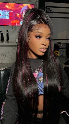 Frontal Wig Hairstyles, Birthday Hairstyles, Dope Hairstyles, Hair Ponytail Styles, Front Lace Wigs Human Hair, Hair Inspiration Color, Baddie Hairstyles, Dream Hair, Aesthetic Hair