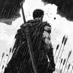 Guts "Black Swordsman" 🗡 #anime #manga #icon #blackandwhite #berserk #berserkguts #gutsberserk #blackswordsman #guts Guts Official Art, Guts Berserk Panel, Guts Berserker Armor, Guts Black Swordsman, Guts Wallpaper, Berserk Anime 1997