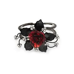 Black And Red Accessories, Rose Accessories, Rose Jewellery, Red Bangles, Red Ring, Jewellery Bracelets, Bracelet Flower, Resin Bangles, Resin Bracelet