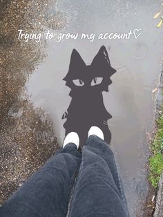 a person standing in front of a puddle with the words trying to grow my account