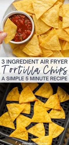 tortilla chips being served on an air fryer