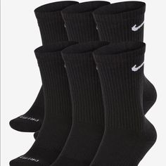 Brand New And Ready To Ship! Fast Shipping Around The Us! 100% Authentic Or Your Money Back Guarantee! Item: 6 Pairs Black Dri-Fit Socks Large Without Tags! Perform Your Best. Step Up Your Game In Comfort With These Men's Nike Crew Socks And Their Moisture-Wicking Technology. Product Features: 6-Pack Crew Length Hits Mid-Calf Nike Dri-Fit Fabric Helps You Stay Dry And Comfortable Breathable Fabric Arch Band Contouring Cushioning Fit & Sizing Fits Shoe Sizes: 8-12 Fabric & Care Polyester, Cotton, Black Nike Socks, Dri Fit Socks, Nike Crew Socks, Nike Elite Socks, Soccer Socks, Nike Socks, Football Socks, Basketball Socks, Nike Classic