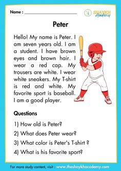 a printable worksheet for children to learn how to read the baseball player