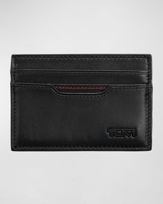 Find TUMI Delta Slim Card Case Id on Editorialist. Modern understatement and handcrafted quality come together in the Delta collection of wallets and accessories. Made from soft, fullgrain napa leather, Delta designs feature interiors with red stitch detailing, a ballistic nylon spine, easyaccess front card pockets and a bill section with leather back wall. This slim card case features an ID window on one side, card slots on the other and has a center section. Special feature: Tumi ID Lock is a proprietary technology incorporated into the design of this product that protects personal data encoded on most IDs, credit cards and passports. Comes in an elegant gift box. Imported. Classic Formal Wallets In Soft Leather, Classic Soft Leather Wallet For Formal Occasions, Elegant Leather Card Holder With Rfid Blocking, Formal Textured Leather Card Holder, Modern Leather Card Holder For Business, Modern Leather Business Card Holder, Formal Leather Card Holder With Slots, Elegant Leather Wallet With Card Slots, Leather Card Holder With Leather Lining For Gift