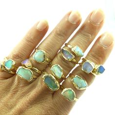 Raw Opal Ring, Raw Stone Ring, Gift For Her, Stackable Gemstone Ring, Solitaire Ring, Australian Opal Ring, Unique Design By Inbal Mishan.  Delicate Rough Opal Ring, Stackable Gemstone Rings, Ring Unique Design, Raw Opal Ring, Australian Opal Ring, Raw Stone Ring, Raw Opal, Ring Unique, Opal Ring