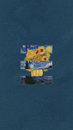 an image of sunflowers on a blue background