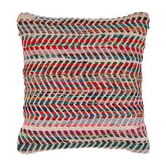 a multicolored pillow on a white background