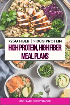 the high protein meal plan with text overlay