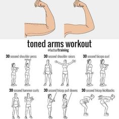 a poster showing how to do an arm workout