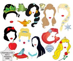 there are many different princesses and their hair styles