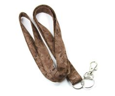 BROWN Fabric lanyard, Brown badge holder, Brown lanyard, Floral badge Holder Adjustable Brown Lanyard As Gift, Cute Lanyard, Cute Lanyards, Fabric Lanyard, Have Metal, Brown Fabric, Badge Holder, Badge Holders Lanyard, Badge Holders