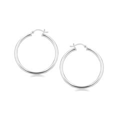 LOVCIA Premium Elegant Rhodium Plated Sterling Silver Hoop Earrings with Polished Detailing Snap Lock, Garnet Jewelry, Sterling Silver Hoop Earrings, Sterling Silver Hoops, Silver Hoops, Silver Hoop Earrings, Sterling Earrings, Silver Bracelets, Rhodium Plated