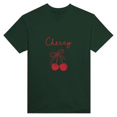 Be boldly stylish with our Cute Coquette Cherry Printed T-Shirt. Available in a variety of vibrant colors, this shirt is perfect for those who want to make a statement while staying comfortable. Express your unique personality and stand out from the crowd with this fun and playful piece.- A classic t-shirt with crew neck.- Air-jet spun yarn with a soft feel and reduced pilling.- Double-needle stitched collar, shoulders, armholes, cuffs, and hem.- 100 % cotton. Green Summer Shirt With Slogan, Trendy Green T-shirt With Slogan, Trendy Green Slogan T-shirt, Green Crew Neck T-shirt Trendy, Trendy Green Short Sleeve T-shirt, Trendy Green Shirt, Trendy Green Cropped T-shirt, Trendy Red T-shirt With Screen Print, Trendy Red Slogan T-shirt