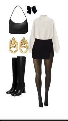 Stile Blair Waldorf, Adrette Outfits, Thanksgiving Outfit Ideas, Black And White Outfit, Chique Outfits, Outfit Chic, White Outfit, Thanksgiving Outfit, Mode Inspo