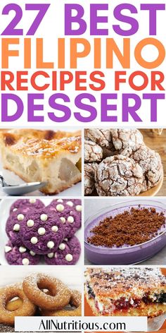 the best filippino recipes for desserts are featured in this cover image